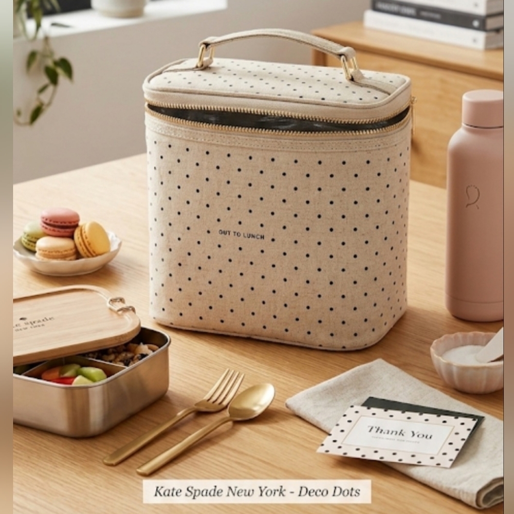 ✨️Kate Spade New York "Out To Lunch" Insulated Lunch Tote – Deco Dots 🖤👜